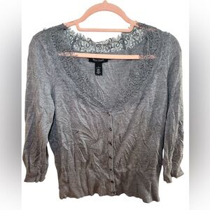 White House Black market grey cardigan